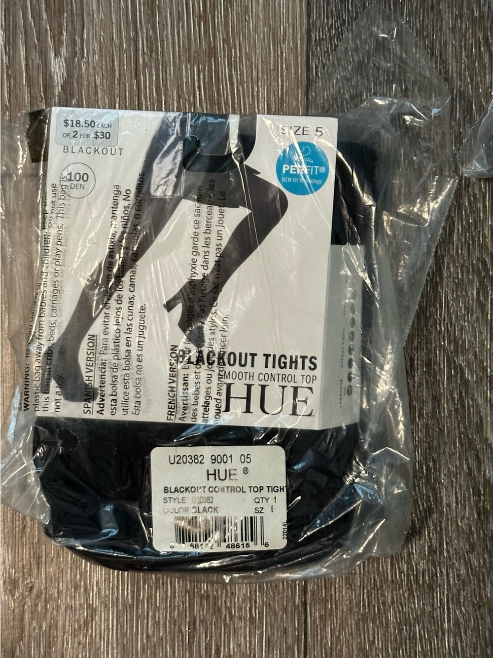 NWT HUE Tights Lot of 3 Blackout & Super Opaque Sizes 4 & 5 - Picture 3 of 4